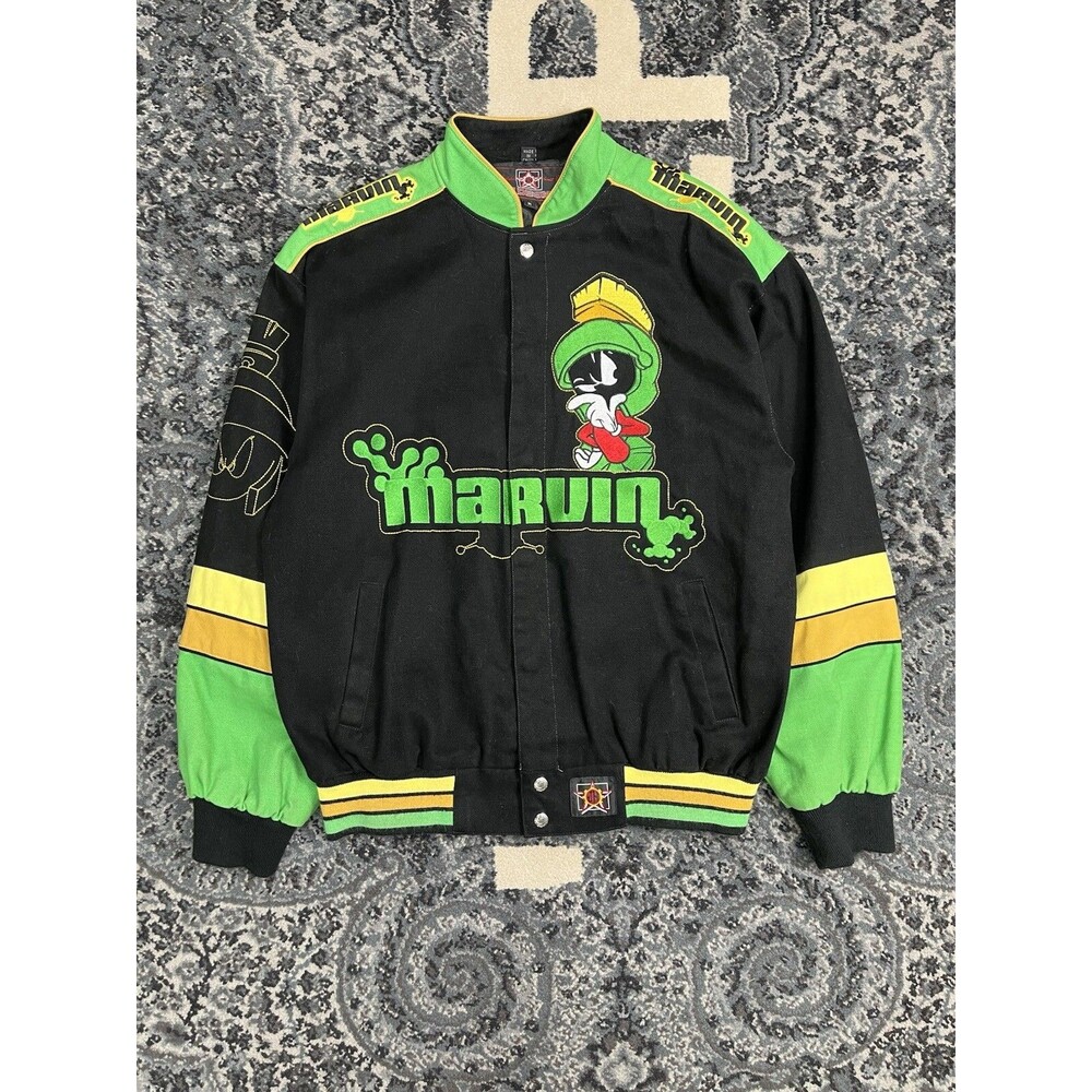 Vintage Looney Tunes Marvin The Martian Jeff Hamilton Jacket Size M Avirex Pelle